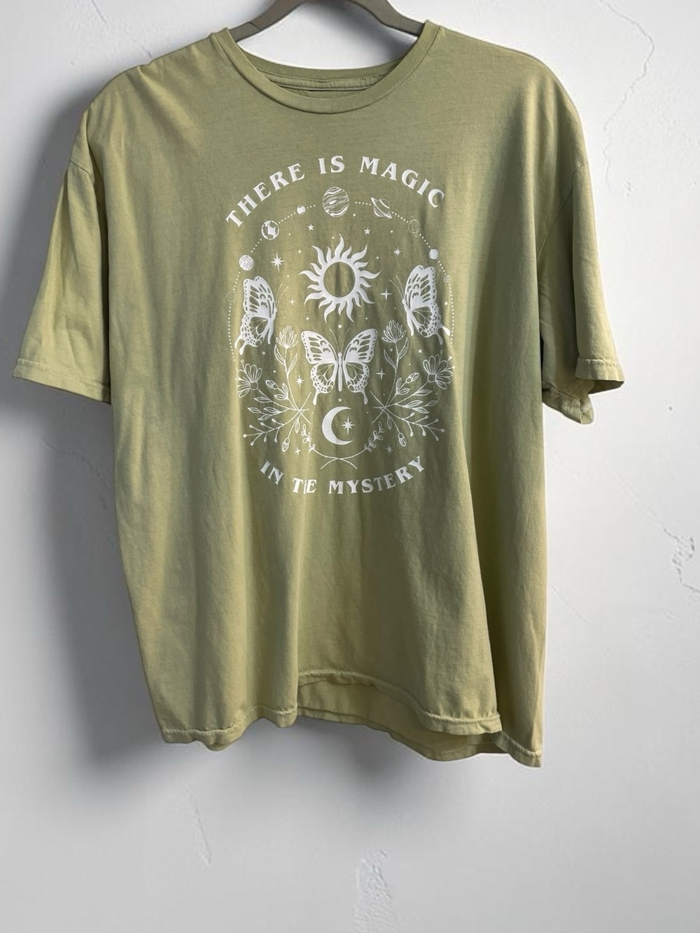 PS/LA There Is Magic in the Mystery Graphic T-Shirt Oversized Cotton Butterfly